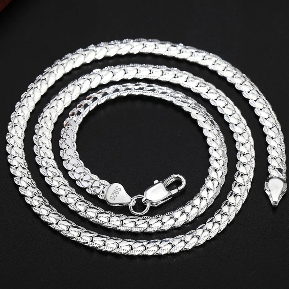 925 Sterling silver necklace for women men - Picture 2 of 4